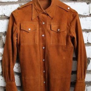 Vintage women’s suede shirt/jacket 80s western style Size 34/36 from France